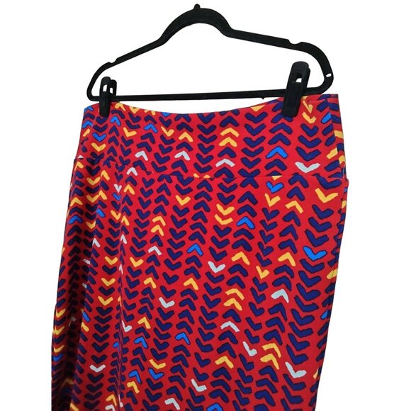 LuLaRoe Plus Size 3XL Pencil Skirt Womens Multicolor Chevron Print - Picture 4 of 7